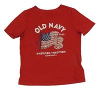 Červené tričko s potlačou Old Navy