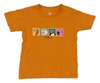 Oranžové tričko se zvířátky Morpho 