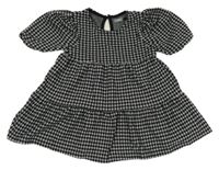 Čierno-sivé vzorované voľné é šaty Next