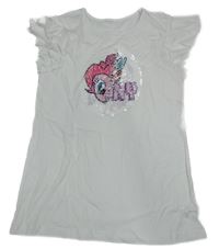 Biele tričko s My little Pony z překlápěcích flitrů