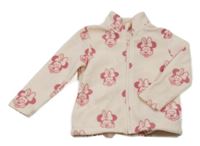 Broskvová propínací fleecová mikina s Minnií George 