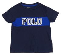Tmavomodro-modré tričko s logem Ralph Lauren