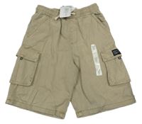 Nové - Béžové rifľové cargo kraťasy M&S