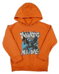 Oranžová mikina so skaty a kapucňou Nutmeg