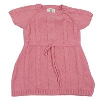 Ružové svetrové vzorované vlnené šaty H&M