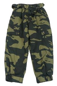 Army cuff nohavice s opaskom SHEIN