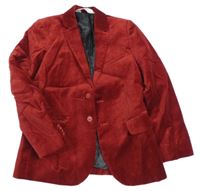 Vínové sametovo/manšestrové sako H&M