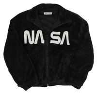 Čierna plyšová podšitá bunda s nápisem - NASA H&M