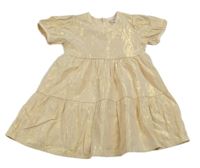 Vanilkovo-zlaté metalické slavnostní šaty so cute