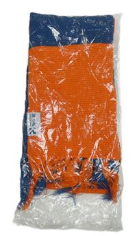 Nové - petrolejovo-tmavooranžová pletená šála s třásněmi