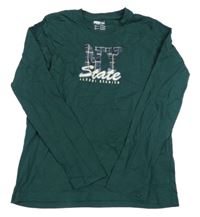 Smaragdové tričko s nápismi a písmenky Pepperts!