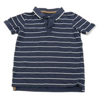Tmavomodro-bílé pruhované polo tričko George