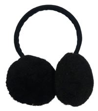 Černé chlupato/plyšové klapky na uši