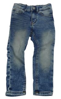 Modré skinny fit teplákové rifle H&M