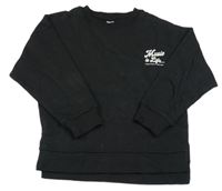 Čierna mikina s nápismi a gramofonovými deskami ZEEMAN