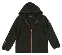 Tmavošedo-černá funkční pletená propínací mikina s kapucí Killtec