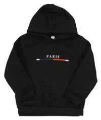 Čierna tepláková mikina s nápisom a kapucňou SHEIN