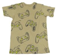 Béžové tričko s ovladači PRIMARK