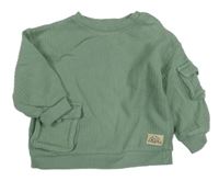 Khaki rebrovaná mikina s nášivkou F&F