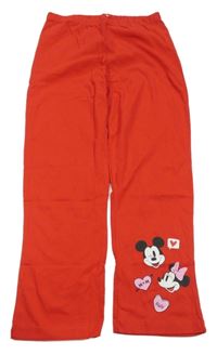 Červené pyžamové kalhoty s Mickey a Minnie PRIMARK