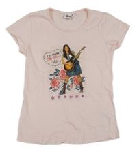 Svetloružové tričko s Hannah Montanou Disney