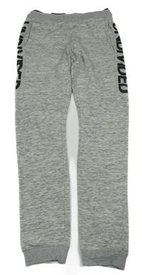 Šedo-bílo-černé melírované tepláky Adidas