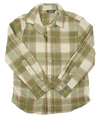 Smetanovo-khaki-hnědo-okrová kostkovaná košile PRIMARK