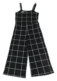 Nové - černo-bílý kostkovaný kalhotový culottes overal New Look