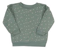 Zelená mikina so srdiečkami Primark