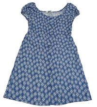 Modré vzorované lehké propínací šaty H&M