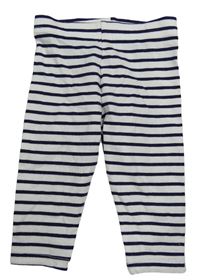Bielo-tmavomodré pruhované legíny F&F