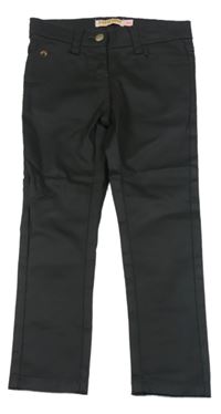 Černé skinny kalhoty koženkového vzhledu