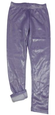 Lila třpytivé zateplené legíny Page One Young