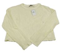 Nové - Krémové síťované crop triko Primark