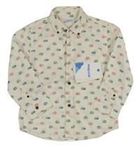 Nové - Smotanová košeľa s karavany Mayoral