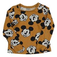 Hnědé triko s Mickeym Tu