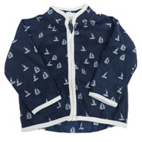 Tmavomodrá fleecová prepínaci mikina s loďkami Topomini