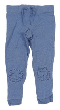 Modré melírované ľahké tepláky s lvy F&F