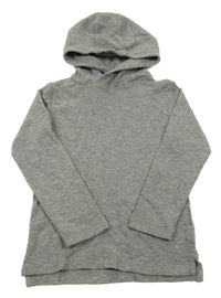 Šedé melírované žebrované triko s kapucí Next