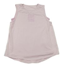 Svetloružový športový top s nápisom a všitým topem Dunnes