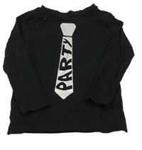 Čierne tričko s kravatou