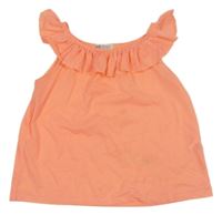Neónově oranžové tričko s volánem H&M