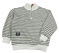 Bielo-čierna pruhovaná mikina