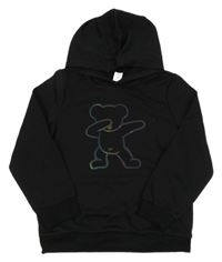 Čierna ľahká mikina s medvěďom a kapucňou Shein