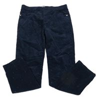 Tmavomodré bodkovaná é menšestrové elastické nohavice Okaidi