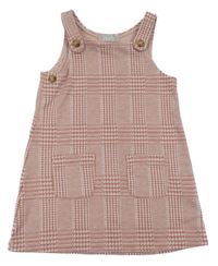Starorůžovo-sivé kockované na traké šaty Primark
