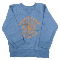 Modrá melírovaná mikina s nápisom H&M
