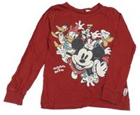 Hnědé triko s Mickeym a přáteli H&M
