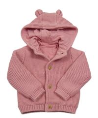 Ružový prepínaci podšitý sveter s kapucňou M&S