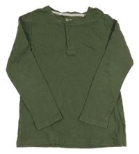 Tmavozelené rebrované tričko Tu